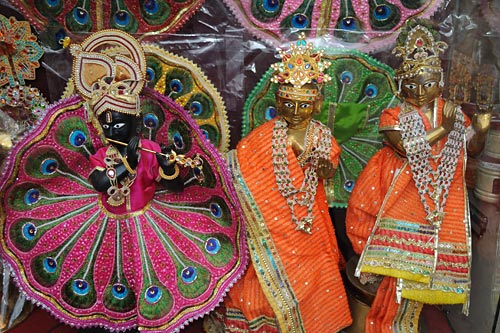 Krishna, Radha and a dancing Gopi, Vrindavan