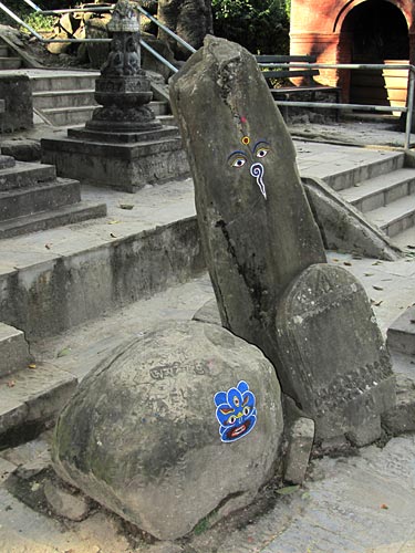 Pagan Stones with Buddhist Inscriptions at Swayambhunath Stupa  