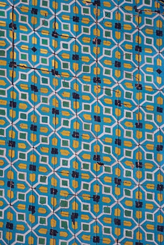 Tiles on the walls of the Blue Mosque of Mazari Sharif