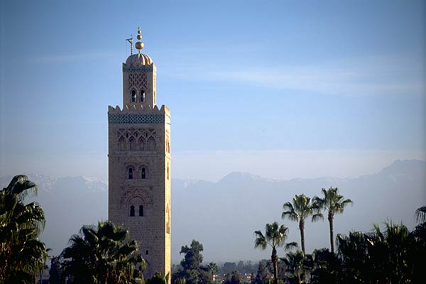 Minarete de la mezquita Koutoubia, Marrakech, Marruecos