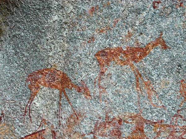 Felsmalereien der Höhle Matopo Hills Nswatugi