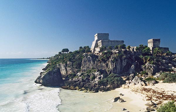 Der Tempel von Kukulkan, Tulum, Yucatan, Mexiko