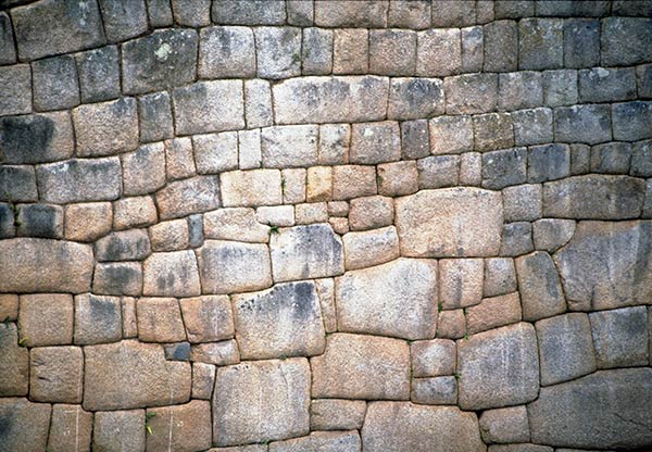 Detalj av stenarbeten på Machu Picchu