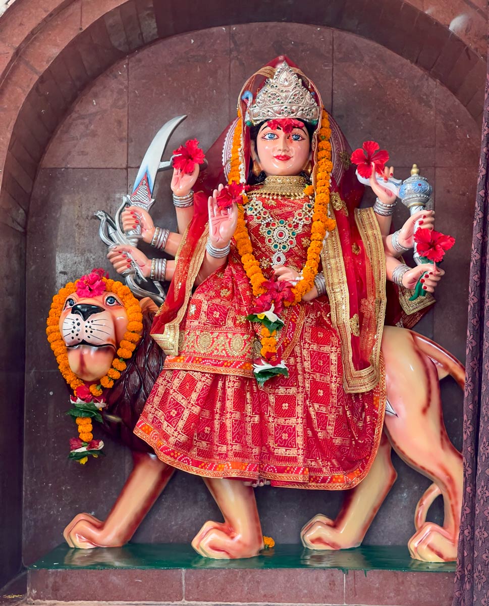 Surya Mandir, Deo. Goddess Durga with lion