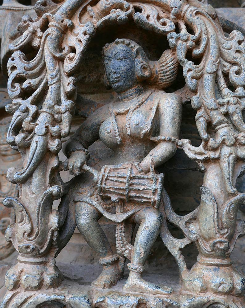 Steenhouwen bij de Chennakesava-tempel, Belur