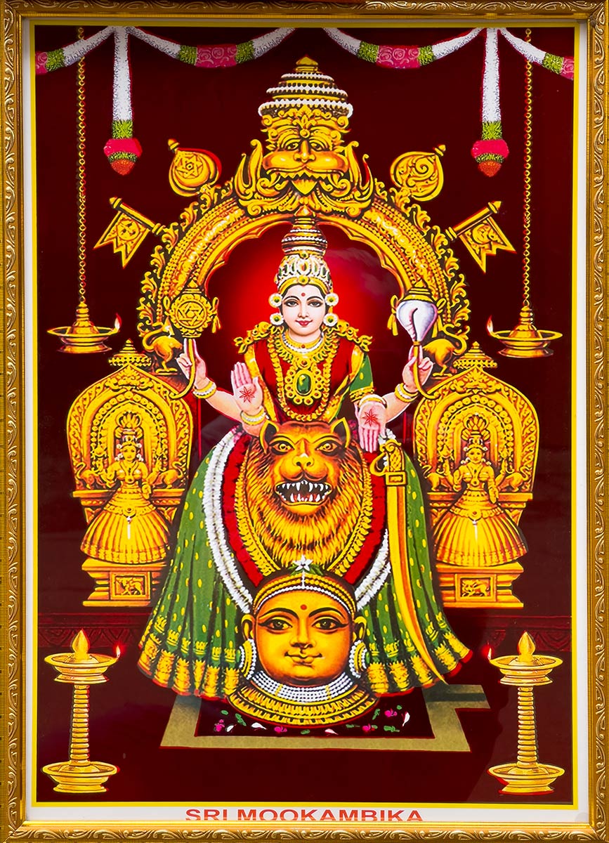 Temple Sri Mookambika, Kollur (petite affiche encadrée de la déesse Mookambika)