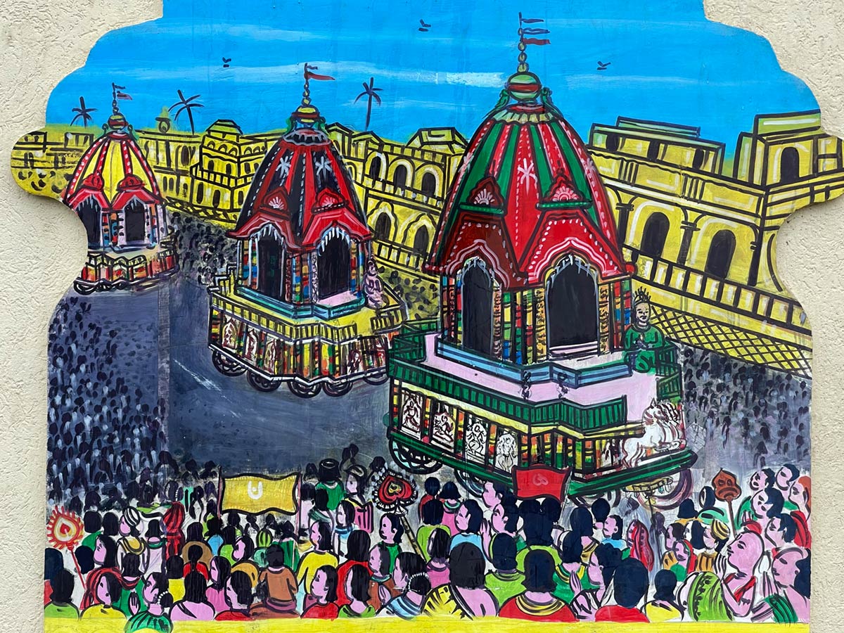 Картина большого праздника в храме Джаганнатхи, Пури