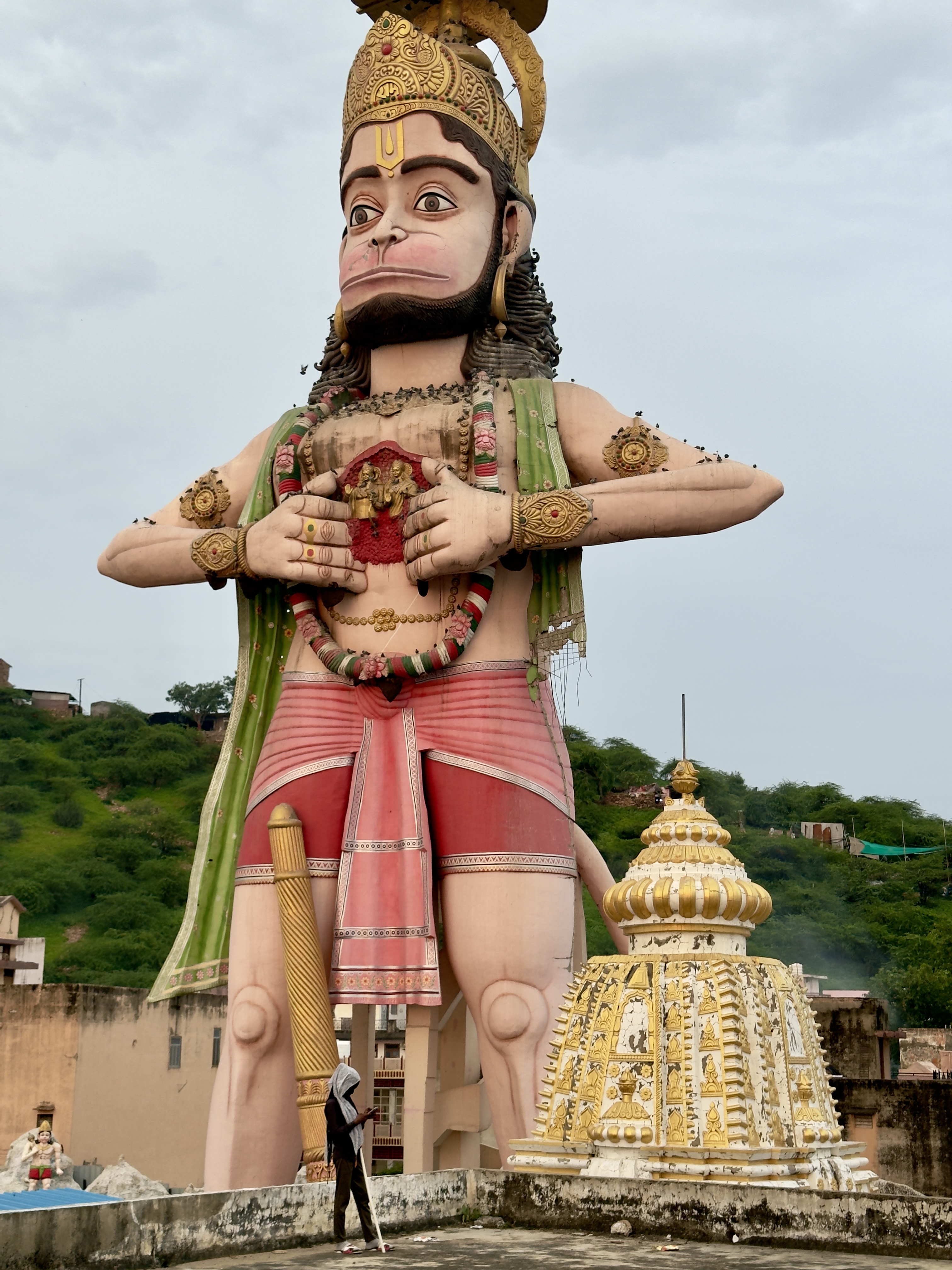 Statue of Hanuman showing Rama and Sita in his heart, Mehandipur Balaji Hanuman Temple