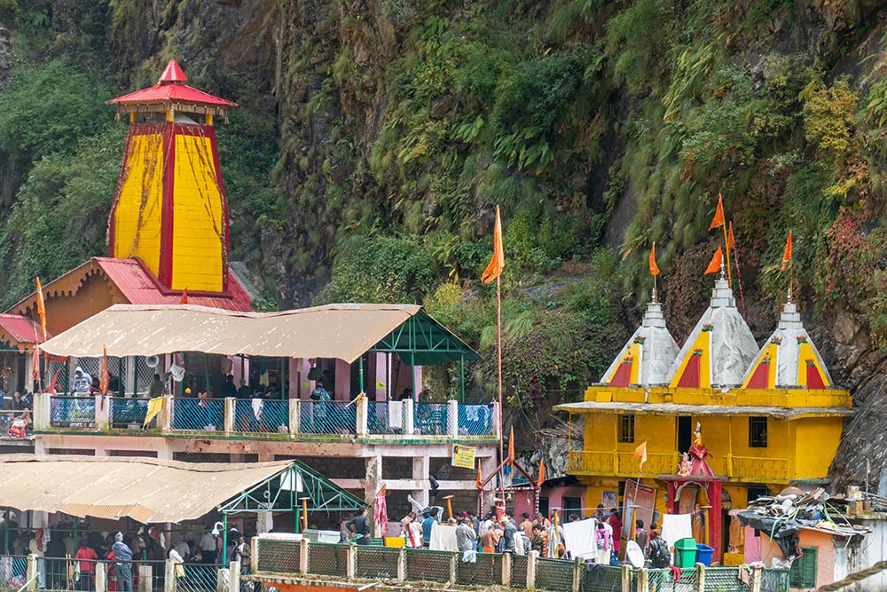 Yamunotri tempel av gudinnan Yamuna, Uttarakhand
