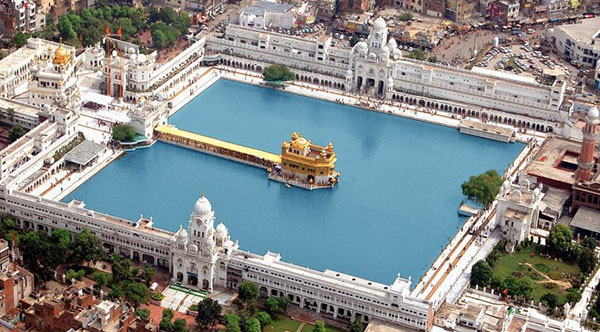 golden temple aerial view