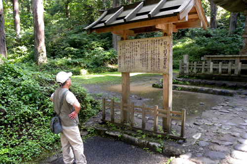 Haguro San, Go-Jyu-No-To Five-storied Pagoda with pilgrim