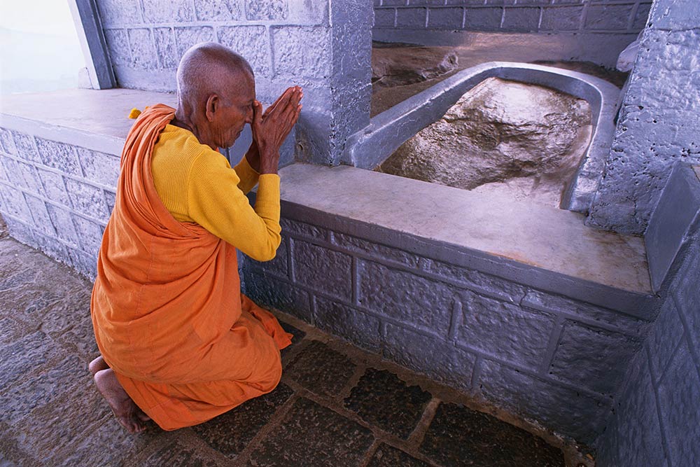Adam's Peak, monk praying