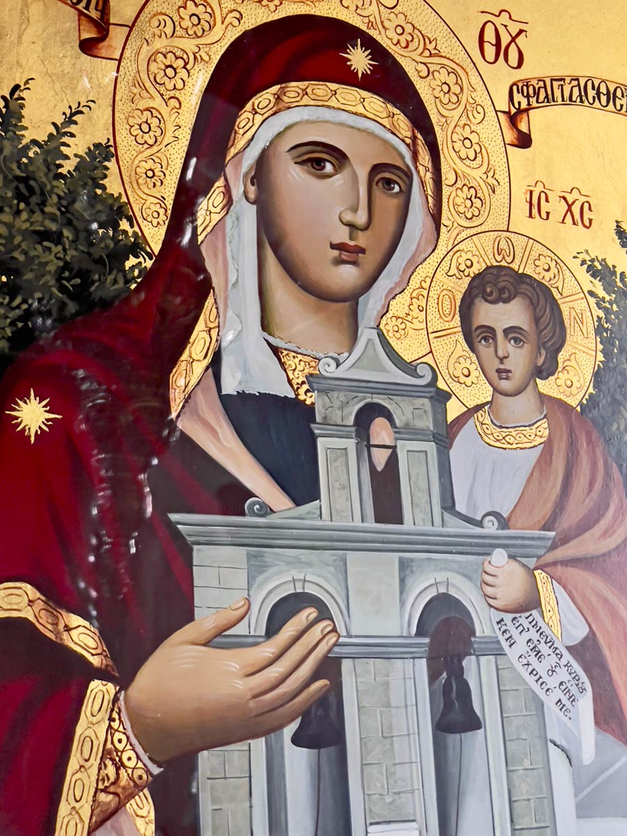 Convento Mone Palianis, pintura de María con el niño Jesús