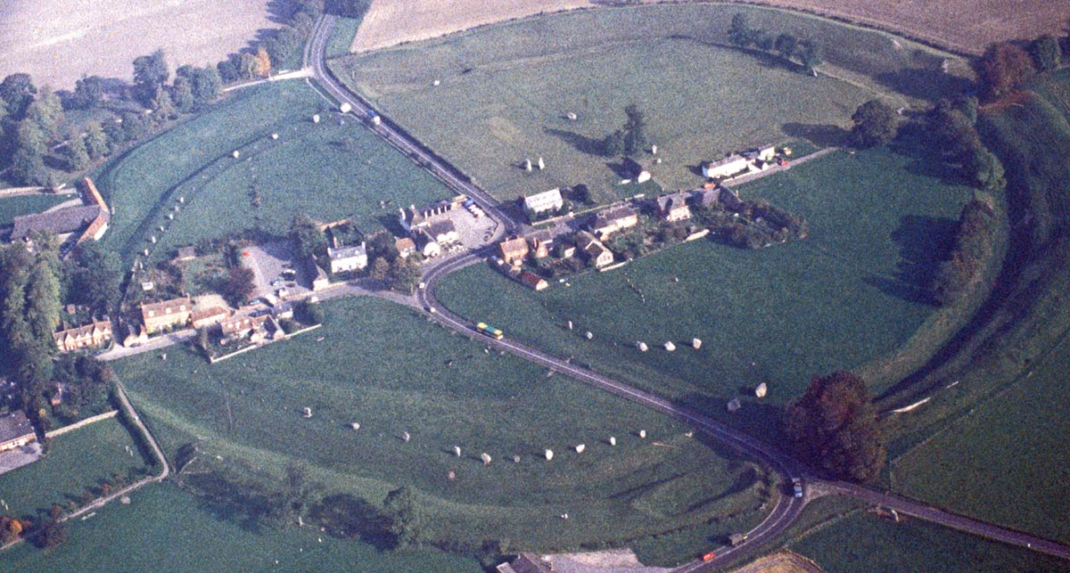 Vista aérea do Avebury Stone Ring