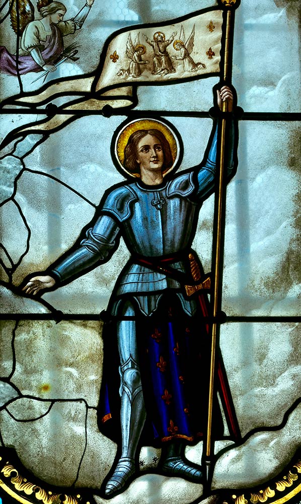 Église Saint-Blaise, glas in lood raam van Jeanne d'Arc, Le Couvent