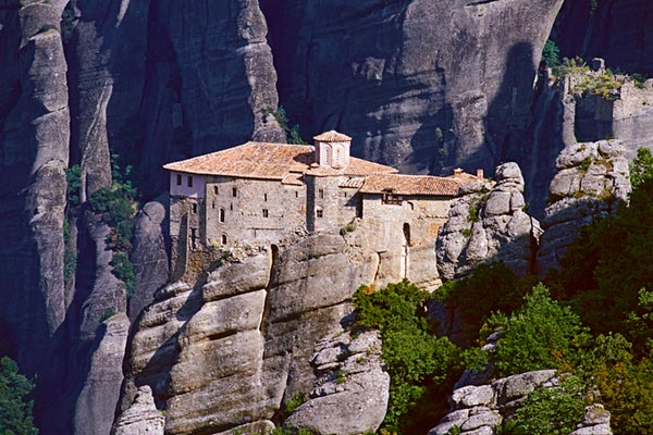 Grekisk-ortodoxa klostret Rousanou, Meteora, Grekland