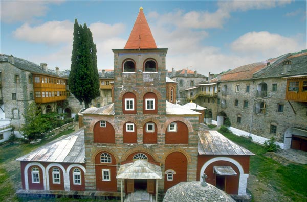 Philotheo monasterioa, Athos mendia
