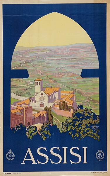 Assisi Vintage Bidaia Poster