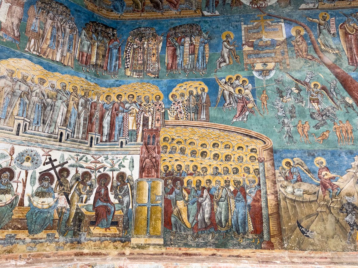 Neamt Monastery, 15th century murals covering the interior walls of the church