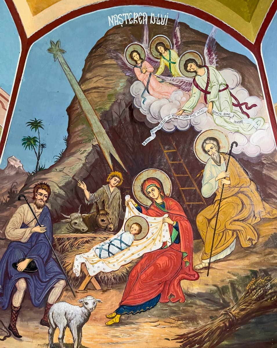 Sambata Brancoveanu monasterioa, Jesusen jaiotza erakusten duen elizako horma-irudia