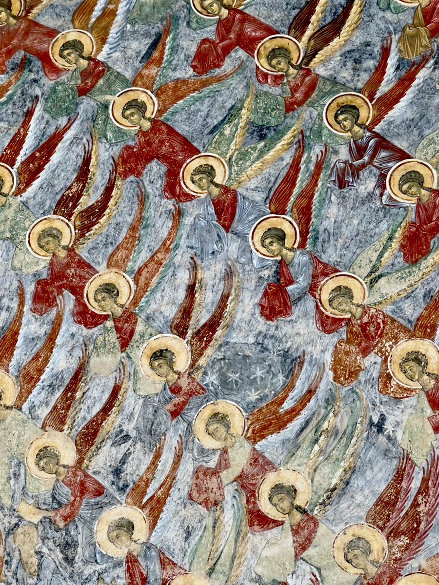 Sucevita Monastery, Fresco of Angels inside of Church