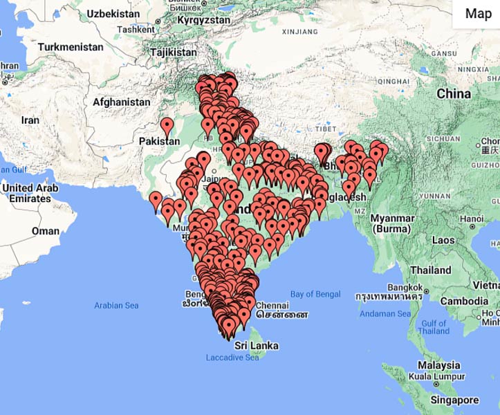 Карты священных городов Индии